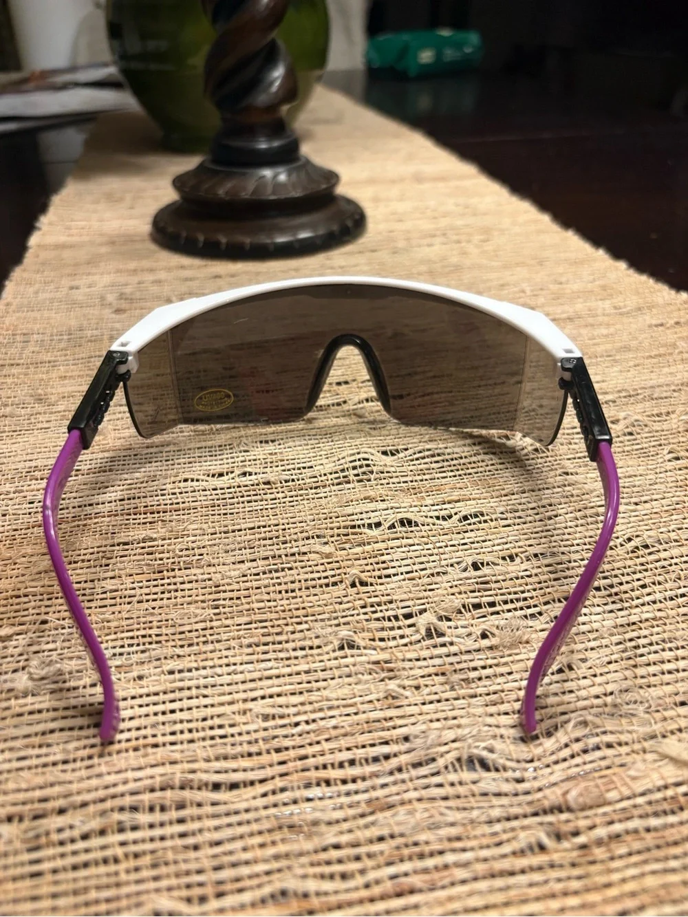 lug White and Purple Mirrored Shield Sunglasses